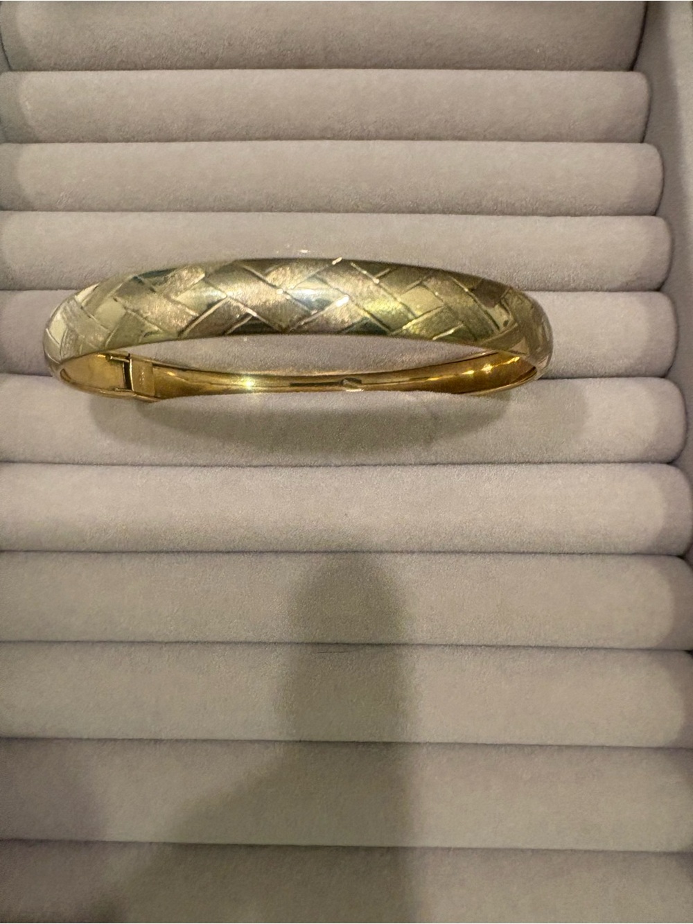10k yellow gold Hinge Bangle Bracelet - Women Jewelry